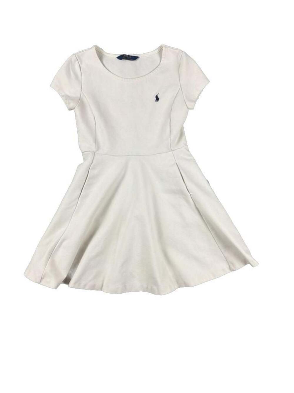 Polo Ralph Lauren Girls Cream Short Sleeve Fit-and-Flare Ponte Dress
